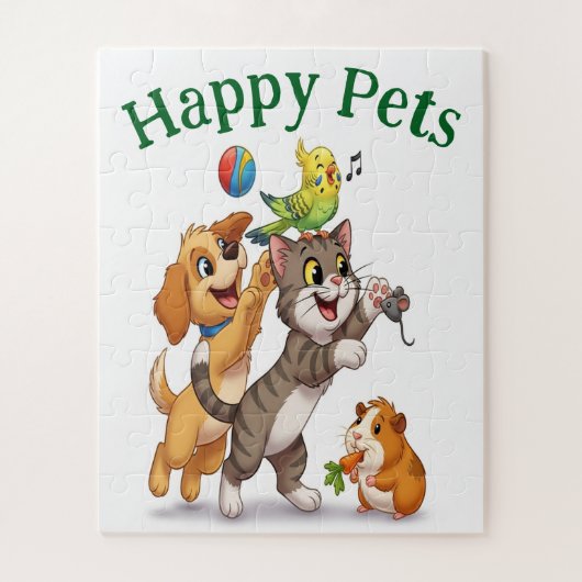 Happy Pets Cartoon Puzzle (Vertikal)