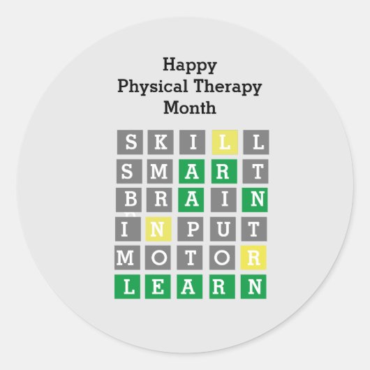 Happy Physical Therapy Monat Custom Wordle Classic Runder Aufkleber (Vorderseite)