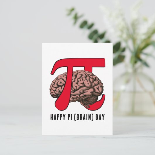 Happy Pi Brain Day Postkarte (Stehend Vorderseite)