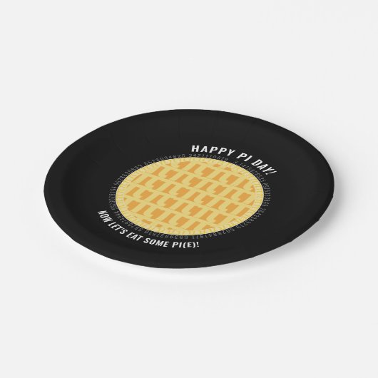 Happy Pi Day | 100+ Ziffern Gitter Apple Pie Black Pappteller (Schrägansicht)