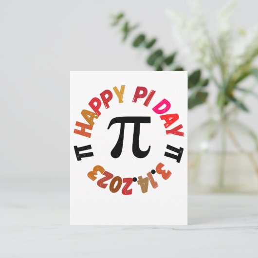 Happy Pi Day 3.14.2023 Postkarte (Stehend Vorderseite)