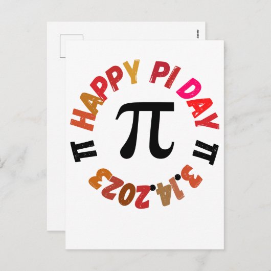 Happy Pi Day 3.14.2023 Postkarte (Vorne/Hinten)