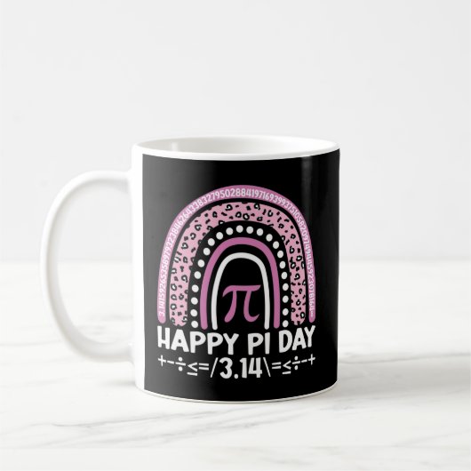 Happy Pi Day 3.14 Leopard Rainbow Math Teacher Kaffeetasse (Links)