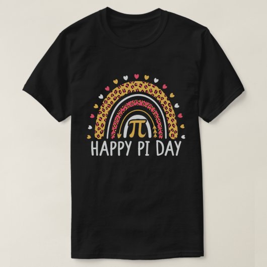 Happy Pi Day 3.14 Leopard Rainbow Math Teacher T-Shirt (Design vorne)