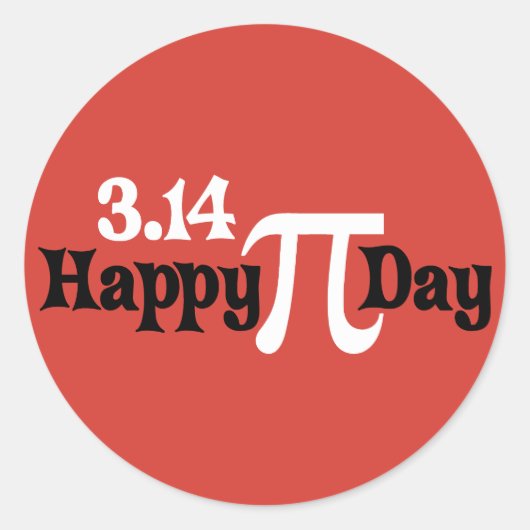 Happy Pi Day 3.14 - März 14. Runder Aufkleber (Vorderseite)