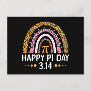 Happy Pi Day 3.14 Regenbogen Postkarte