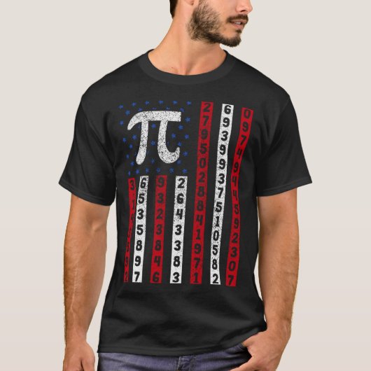Happy Pi Day American Flag Kids Math Teacher Stude T-Shirt (Vorderseite)