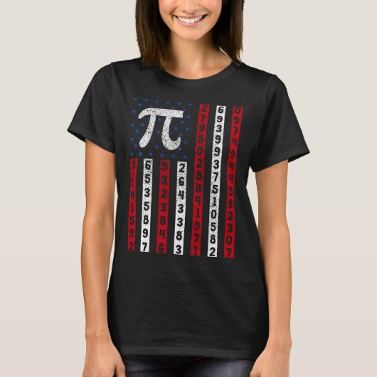 Happy Pi Day American Flag Kids Math Teacher Stude T-Shirt (Vorderseite)