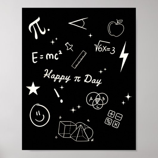 Happy Pi Day Be Funny Math Teacher Lovers 100s Day Poster (Vorne)