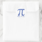 Happy Pi Day Blue Wirbel 2 Runder Aufkleber (Tasche)