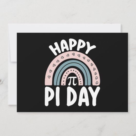 Happy Pi Day Boho Rainbow Mathematic Einladung (Vorderseite)