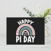 Happy Pi Day Boho Rainbow Mathematic Einladung (Stehend Vorderseite)