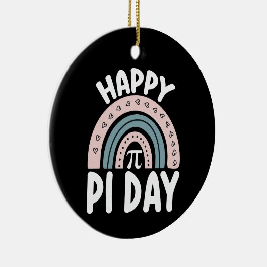 Happy Pi Day Boho Rainbow Mathematic Keramik Ornament (Rechts)