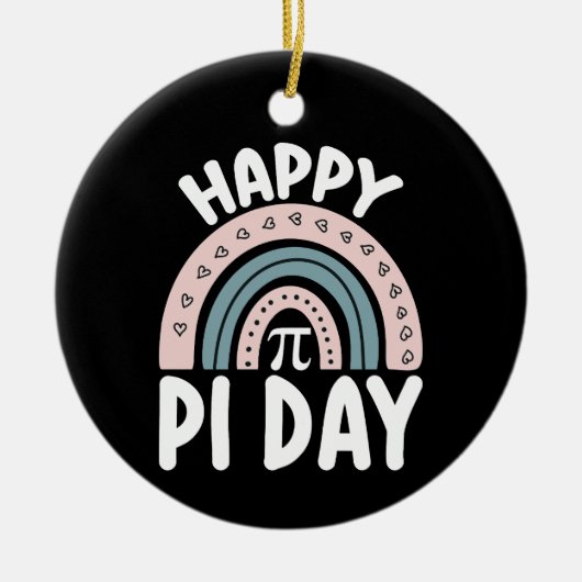 Happy Pi Day Boho Rainbow Mathematic Keramik Ornament (Vorne)