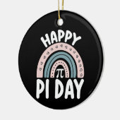 Happy Pi Day Boho Rainbow Mathematic Keramik Ornament (Links)