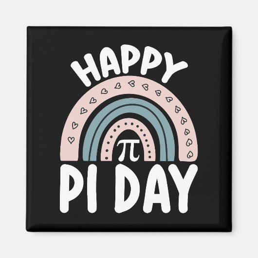 Happy Pi Day Boho Rainbow Mathematic Magnet (Vorne)