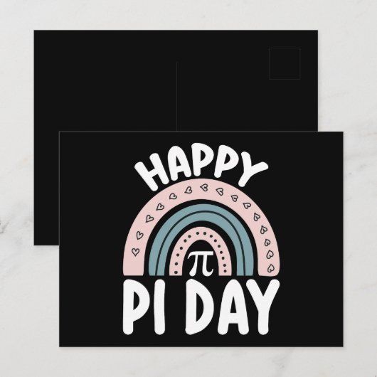 Happy Pi Day Boho Rainbow Mathematic Postkarte (Vorne/Hinten)