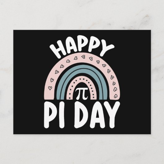 Happy Pi Day Boho Rainbow Mathematic Postkarte (Vorderseite)