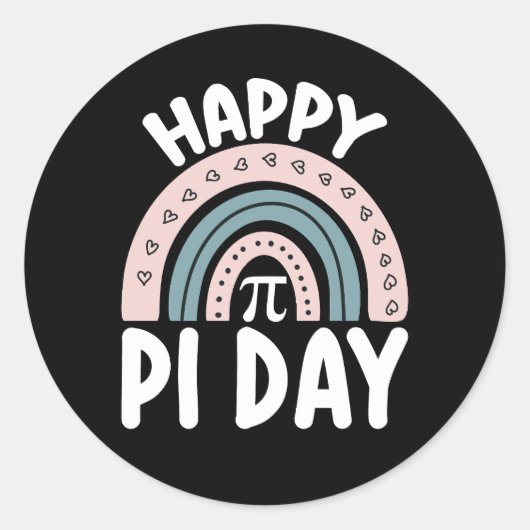 Happy Pi Day Boho Rainbow Mathematic Runder Aufkleber (Vorderseite)