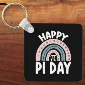 Happy Pi Day Boho Rainbow Mathematic Schlüsselanhänger (Vorderseite)