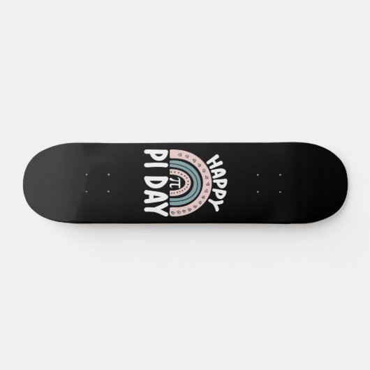 Happy Pi Day Boho Rainbow Mathematic Skateboard (Horizontal)