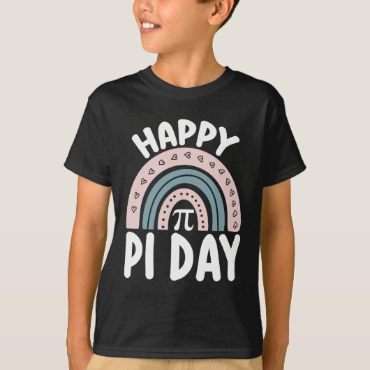 Happy Pi Day Boho Rainbow Mathematic T-Shirt (Vorderseite)