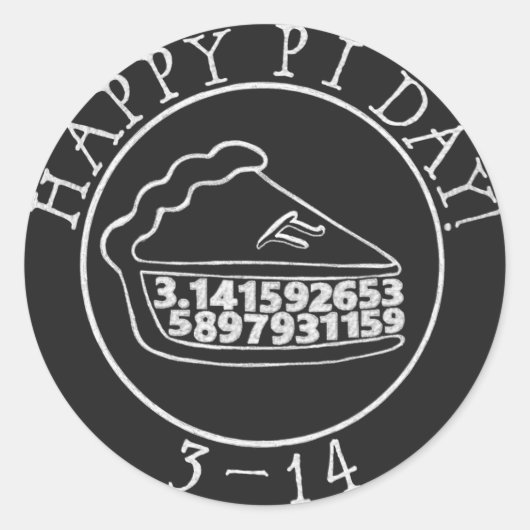Happy Pi Day Chalblartsticker Runder Aufkleber (Vorderseite)