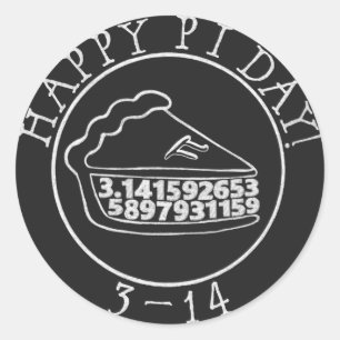 Happy Pi Day Chalblartsticker Runder Aufkleber