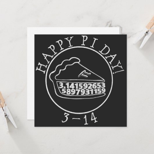 Happy Pi Day Chalkboard Karte (Vorderseite/Rückseite Beispiel)