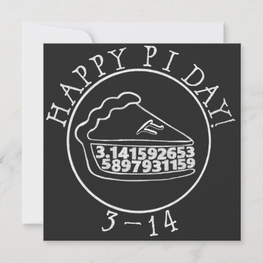 Happy Pi Day Chalkboard Karte (Vorderseite)