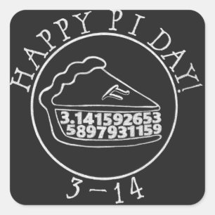 Happy-Pi-Day-Chalkboard-Pie-Aufkleber Quadratischer Aufkleber