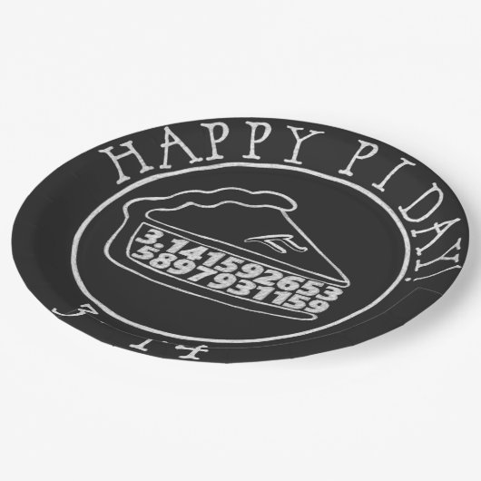 Happy Pi Day Chalkboard Pie Paper Teller (Schrägansicht)