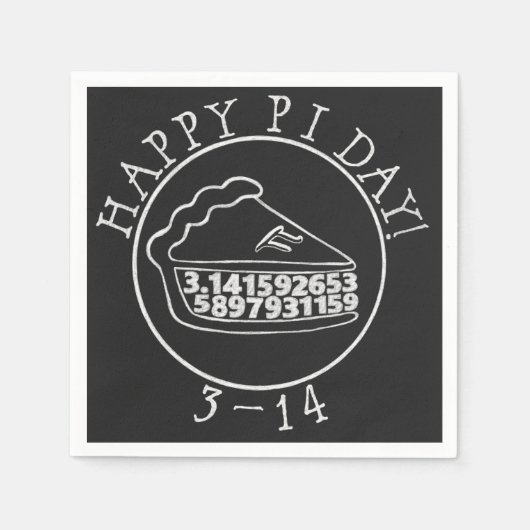 Happy Pi Day Chalkboard Pie Papierservietten (Vorderseite)
