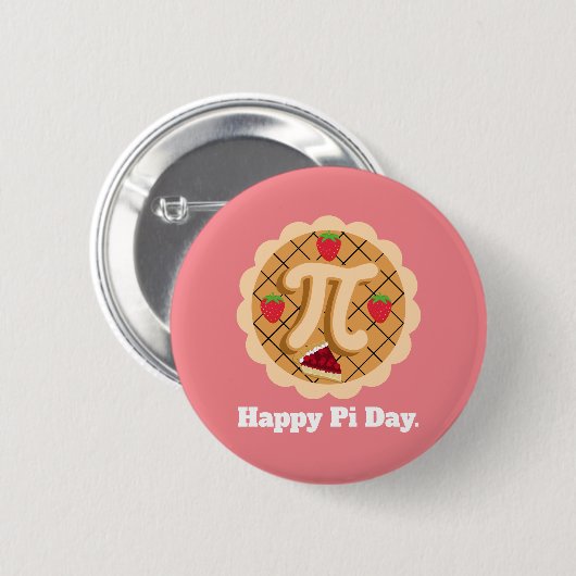 Happy Pi Day Cherry Pie Niedlich 3,14 Button (Vorne & Hinten)