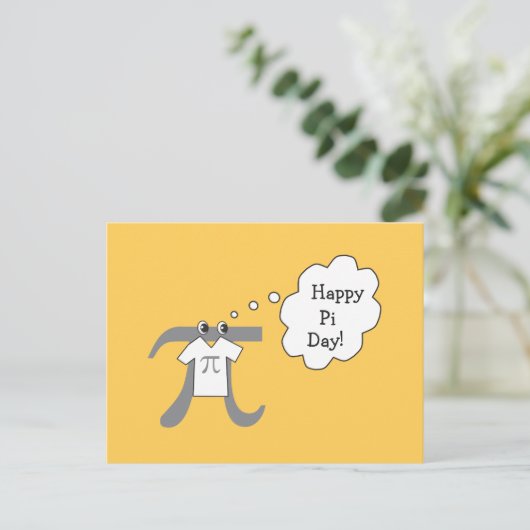Happy Pi Day Funny Pi Typ Postkarte (Stehend Vorderseite)