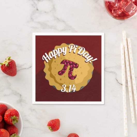 Happy Pi Day | Funny Pie Party Napkins Serviette (Beispiel)