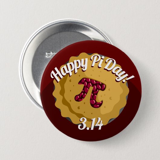 Happy Pi Day | Funny Pie Round Button (Vorne & Hinten)