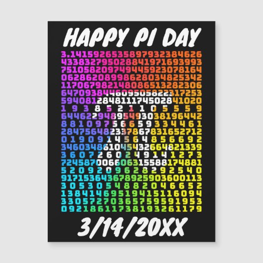 Happy Pi Day Funny School Mathe Letter Art Magnetkarte (Vorderseite)