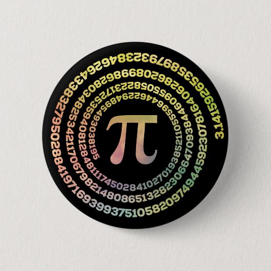 Happy Pi Day Funny School Mathe Spiral Text Button (Vorderseite)