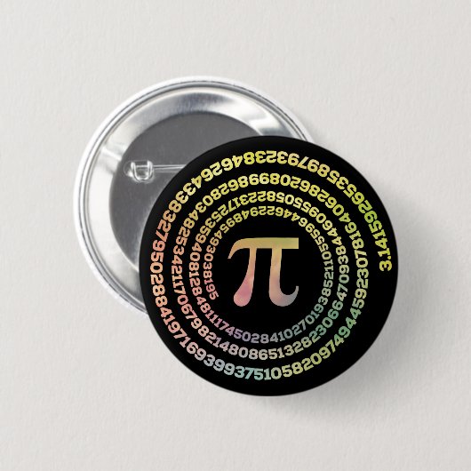 Happy Pi Day Funny School Mathe Spiral Text Button (Vorne & Hinten)