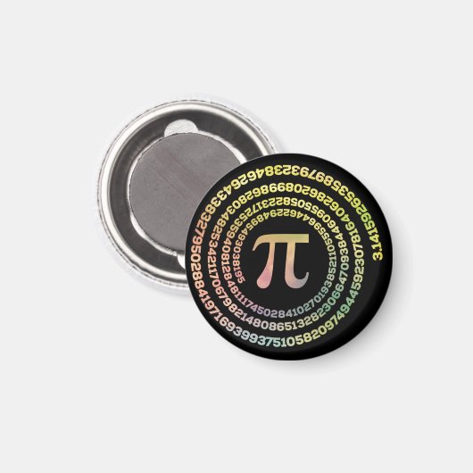 Happy Pi Day Funny School Mathe Spiral Text Magnet (Vorderseite/Rückseite)