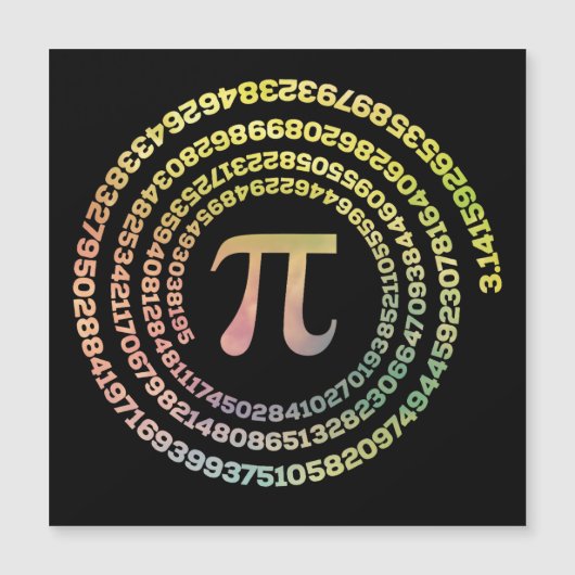 Happy Pi Day Funny School Mathe Spiral Text Magnetkarte (Vorderseite)