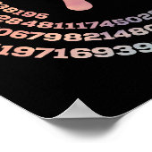 Happy Pi Day Funny School Mathe Spiral Text Poster (Ecke)