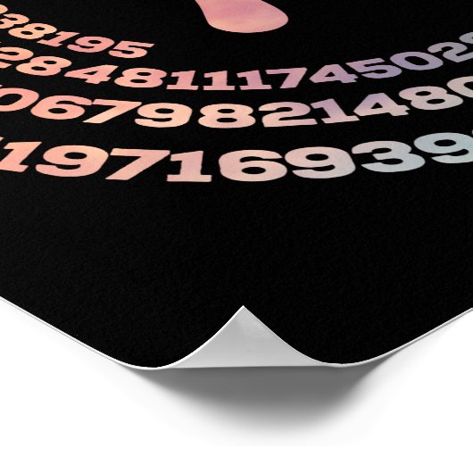 Happy Pi Day Funny School Mathe Spiral Text Poster (Ecke)