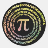 Happy Pi Day Funny School Mathe Spiral Text Runder Aufkleber (Vorderseite)