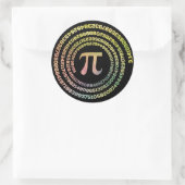Happy Pi Day Funny School Mathe Spiral Text Runder Aufkleber (Tasche)