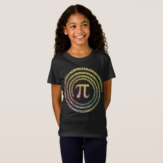 Happy Pi Day Funny School Mathe Spiral Text T-Shirt (Vorne ganz)
