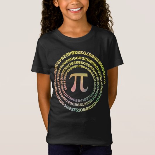 Happy Pi Day Funny School Mathe Spiral Text T-Shirt (Vorderseite)