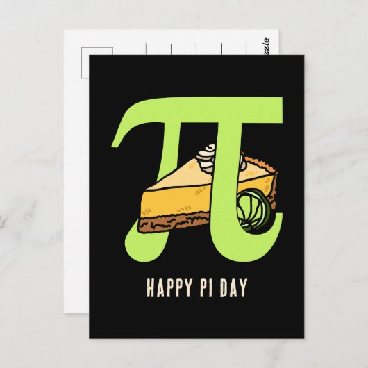 HAPPY PI DAY Key Limon Pie Postkarte (Vorne/Hinten)