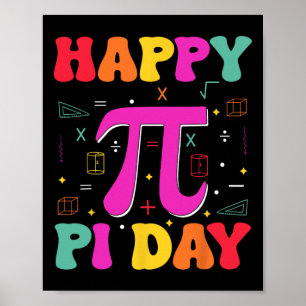 Happy Pi Day Kids Mathematik Lehrer Student Profes Poster